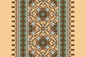 Anarkali frock design Seamless Scandinavian pattern Motif embroidery, Pixel Ikat embroidery Design for Print Texture fabric saree sari carpet. kurta patola saree vector