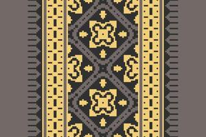 Anarkali frock design Seamless Scandinavian pattern Motif embroidery, Pixel Ikat embroidery Design for Print indigenous art aboriginal art pattern floral kurti mughal border vector