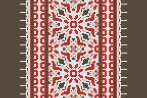 Anarkali frock design Seamless Scandinavian pattern Motif embroidery, Pixel Ikat embroidery Design for Print border embroidery ancient egypt vector