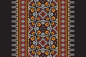 Anarkali frock design Seamless Scandinavian pattern Motif embroidery, Pixel Ikat embroidery Design for Print pattern vintage flower folk navajo patchwork pattern vector