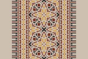 Kurta Pattern Seamless Bandana print silk Motif embroidery, Pixel Ikat embroidery Design for Print kurta pattern mughal motifs tapestry pattern floral repeat vector
