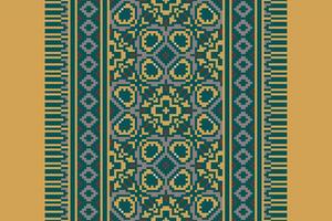 Kurta Pattern Seamless Bandana print silk Motif embroidery, Pixel Ikat embroidery Design for Print pattern vintage flower folk navajo patchwork pattern vector