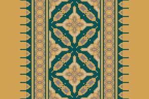 Kurta Pattern Seamless Bandana print silk Motif embroidery, Pixel Ikat embroidery Design for Print indigenous art aboriginal art pattern floral kurti mughal border vector