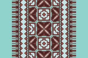 Kurta Pattern Seamless Mughal architecture Motif embroidery, Pixel Ikat embroidery Design for Print indonesian batik motif embroidery native american kurta mughal design vector