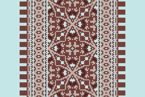 Kurta Pattern Seamless Mughal architecture Motif embroidery, Pixel Ikat embroidery Design for Print vyshyvanka placemat quilt sarong sarong beach kurtis Indian motifs vector