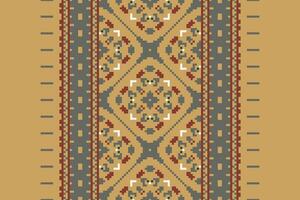 Kurta Pattern Seamless Mughal architecture Motif embroidery, Pixel Ikat embroidery Design for Print egyptian pattern tibetan mandala bandanna vector