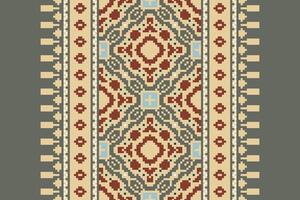 Kurta Pattern Seamless Mughal architecture Motif embroidery, Pixel Ikat embroidery Design for Print jacquard slavic pattern folklore pattern kente arabesque vector