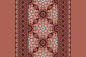 Kurta Pattern Seamless Mughal architecture Motif embroidery, Pixel Ikat embroidery Design for Print tie dyeing pillowcase sambal puri kurti mughal architecture vector