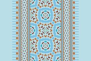 Kurta Pattern Seamless Scandinavian pattern Motif embroidery, Pixel Ikat embroidery Design for Print figure tribal ink on cloth patola sari vector