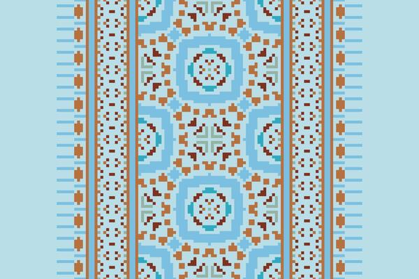 Kurta Pattern Seamless Scandinavian pattern Motif embroidery, Pixel Ikat embroidery Design for Print figure tribal ink on cloth patola sari