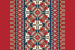 Kurta Pattern Seamless Scandinavian pattern Motif embroidery, Pixel Ikat embroidery Design for Print indigenous art aboriginal art pattern floral kurti mughal border vector