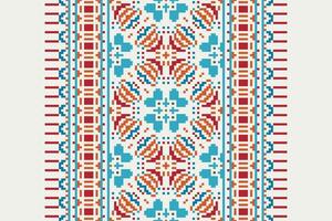 Kurta Pattern Seamless Scandinavian pattern Motif embroidery, Pixel Ikat embroidery Design for Print scarf hijab pattern kerchief Pixel Ikat Silk kurti model mughal patterns vector