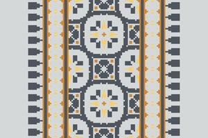 Punjabi Pattern Seamless Native American, Motif embroidery, Pixel Ikat embroidery Design for Print scarf hijab pattern kerchief Pixel Ikat Silk kurti model mughal patterns vector