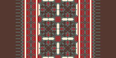 Patchwork pattern Seamless Scandinavian pattern Motif embroidery, Pixel Ikat embroidery Design for Print egyptian pattern tibetan mandala bandanna vector