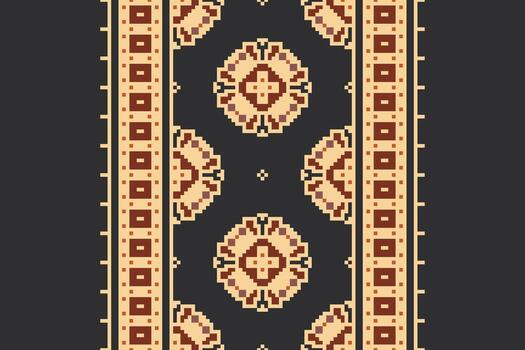 Punjabi Pattern Seamless Scandinavian pattern Motif embroidery, Pixel Ikat embroidery Design for Print tie dyeing pillowcase sambal puri kurti mughal architecture vector