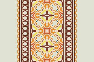 Churidar Pattern Seamless Mughal architecture Motif embroidery, Pixel Ikat embroidery Design for Print indonesian batik motif embroidery native american kurta mughal design vector