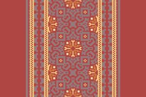 Churidar Pattern Seamless Mughal architecture Motif embroidery, Pixel Ikat embroidery Design for Print egyptian pattern tibetan mandala bandanna vector