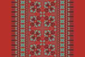 Dhoti Pattern Seamless Mughal architecture Motif embroidery, Pixel Ikat embroidery Design for Print indonesian batik motif embroidery native american kurta mughal design vector
