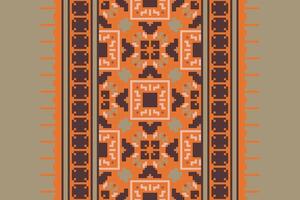 Dhoti Pattern Seamless Mughal architecture Motif embroidery, Pixel Ikat embroidery Design for Print vyshyvanka placemat quilt sarong sarong beach kurtis Indian motifs vector