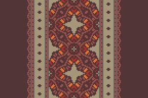 Dhoti Pattern Seamless Mughal architecture Motif embroidery, Pixel Ikat embroidery Design for Print indigenous art aboriginal art pattern floral kurti mughal border vector