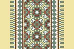 Dhoti Pattern Seamless Mughal architecture Motif embroidery, Pixel Ikat embroidery Design for Print tie dyeing pillowcase sambal puri kurti mughal architecture vector