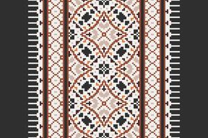 Dhoti Pattern Seamless Scandinavian pattern Motif embroidery, Pixel Ikat embroidery Design for Print figure tribal ink on cloth patola sari vector