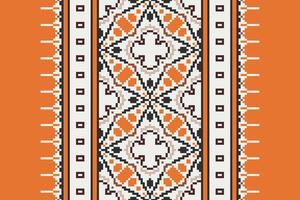 Dhoti Pattern Seamless Scandinavian pattern Motif embroidery, Pixel Ikat embroidery Design for Print border embroidery ancient egypt vector
