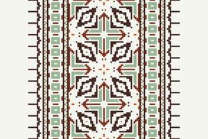 Dhoti Pattern Seamless Scandinavian pattern Motif embroidery, Pixel Ikat embroidery Design for Print scarf hijab pattern kerchief Pixel Ikat Silk kurti model mughal patterns vector