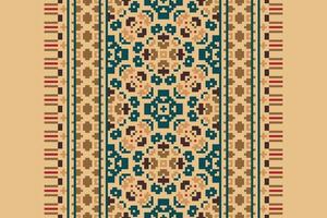 Dhoti Pants Pattern Seamless Native American, Motif embroidery, Pixel Ikat embroidery Design for Print tie dyeing pillowcase sambal puri kurti mughal architecture vector