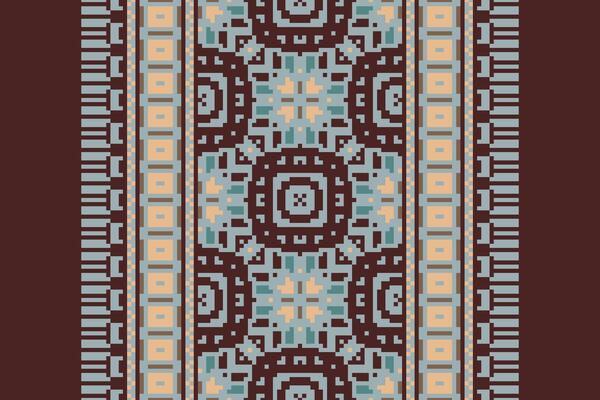 Dhoti Pants Pattern Seamless Bandana print silk Motif embroidery, Pixel Ikat embroidery Design for Print egyptian pattern tibetan mandala bandanna