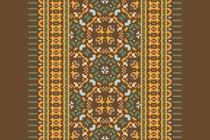 Dhoti Pants Pattern Seamless Mughal architecture Motif embroidery, Pixel Ikat embroidery Design for Print endless arabesque cloth dupatta shawl bandana print silk kurta men vector