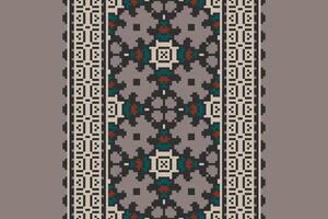 Plazo pattern Seamless Native American, Motif embroidery, Pixel Ikat embroidery Design for Print Texture fabric saree sari carpet. kurta patola saree vector