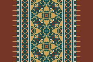 Plazo pattern Seamless Native American, Motif embroidery, Pixel Ikat embroidery Design for Print tie dyeing pillowcase sambal puri kurti mughal architecture vector