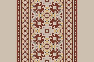 Plazo pattern Seamless Native American, Motif embroidery, Pixel Ikat embroidery Design for Print scarf hijab pattern kerchief Pixel Ikat Silk kurti model mughal patterns vector
