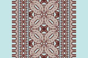 Plazo pattern Seamless Australian aboriginal pattern Motif embroidery, Pixel Ikat embroidery Design for Print Texture fabric saree sari carpet. kurta patola saree vector