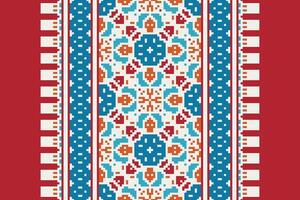 Plazo pattern Seamless Mughal architecture Motif embroidery, Pixel Ikat embroidery Design for Print Texture fabric saree sari carpet. kurta patola saree vector