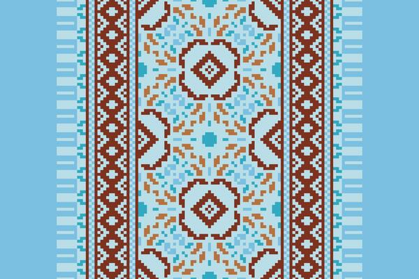 Plazo pattern Seamless Mughal architecture Motif embroidery, Pixel Ikat embroidery Design for Print pattern vintage flower folk navajo patchwork pattern