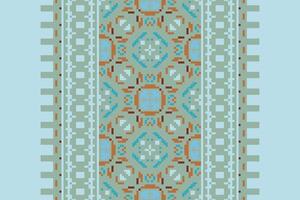 Plazo pattern Seamless Mughal architecture Motif embroidery, Pixel Ikat embroidery Design for Print figure tribal ink on cloth patola sari vector