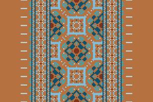 Plazo pattern Seamless Mughal architecture Motif embroidery, Pixel Ikat embroidery Design for Print tapestry floral kimono repeat pattern lacing spanish motif vector