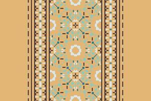 Banarasi Pattern Seamless Native American, Motif embroidery, Pixel Ikat embroidery Design for Print Texture fabric saree sari carpet. kurta patola saree vector