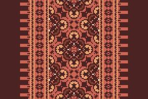 Banarasi Pattern Seamless Native American, Motif embroidery, Pixel Ikat embroidery Design for Print tie dyeing pillowcase sambal puri kurti mughal architecture vector