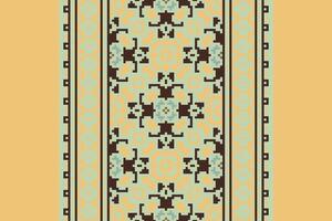 Banarasi Pattern Seamless Native American, Motif embroidery, Pixel Ikat embroidery Design for Print scandinavian pattern saree ethnic nativity gypsy pattern vector