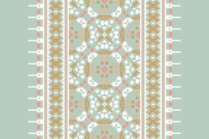 Banarasi Pattern Seamless Bandana print silk Motif embroidery, Pixel Ikat embroidery Design for Print scandinavian pattern saree ethnic nativity gypsy pattern vector