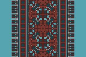 Banarasi Pattern Seamless Bandana print silk Motif embroidery, Pixel Ikat embroidery Design for Print scandinavian pattern saree ethnic nativity gypsy pattern vector
