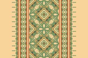 Banarasi Pattern Seamless Mughal architecture Motif embroidery, Pixel Ikat embroidery Design for Print indigenous art aboriginal art pattern floral kurti mughal border vector