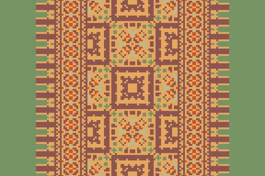 Banarasi Pattern Seamless Mughal architecture Motif embroidery, Pixel Ikat embroidery Design for Print tie dyeing pillowcase sambal puri kurti mughal architecture vector