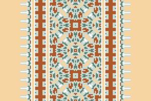 Banarasi Pattern Seamless Mughal architecture Motif embroidery, Pixel Ikat embroidery Design for Print scandinavian pattern saree ethnic nativity gypsy pattern vector