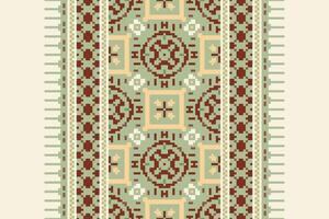 Banarasi Pattern Seamless Scandinavian pattern Motif embroidery, Pixel Ikat embroidery Design for Print kurta pattern mughal motifs tapestry pattern floral repeat vector