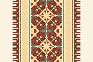 Banarasi Pattern Seamless Scandinavian pattern Motif embroidery, Pixel Ikat embroidery Design for Print indonesian batik motif embroidery native american kurta mughal design vector