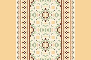 Banarasi Pattern Seamless Scandinavian pattern Motif embroidery, Pixel Ikat embroidery Design for Print indigenous art aboriginal art pattern floral kurti mughal border vector